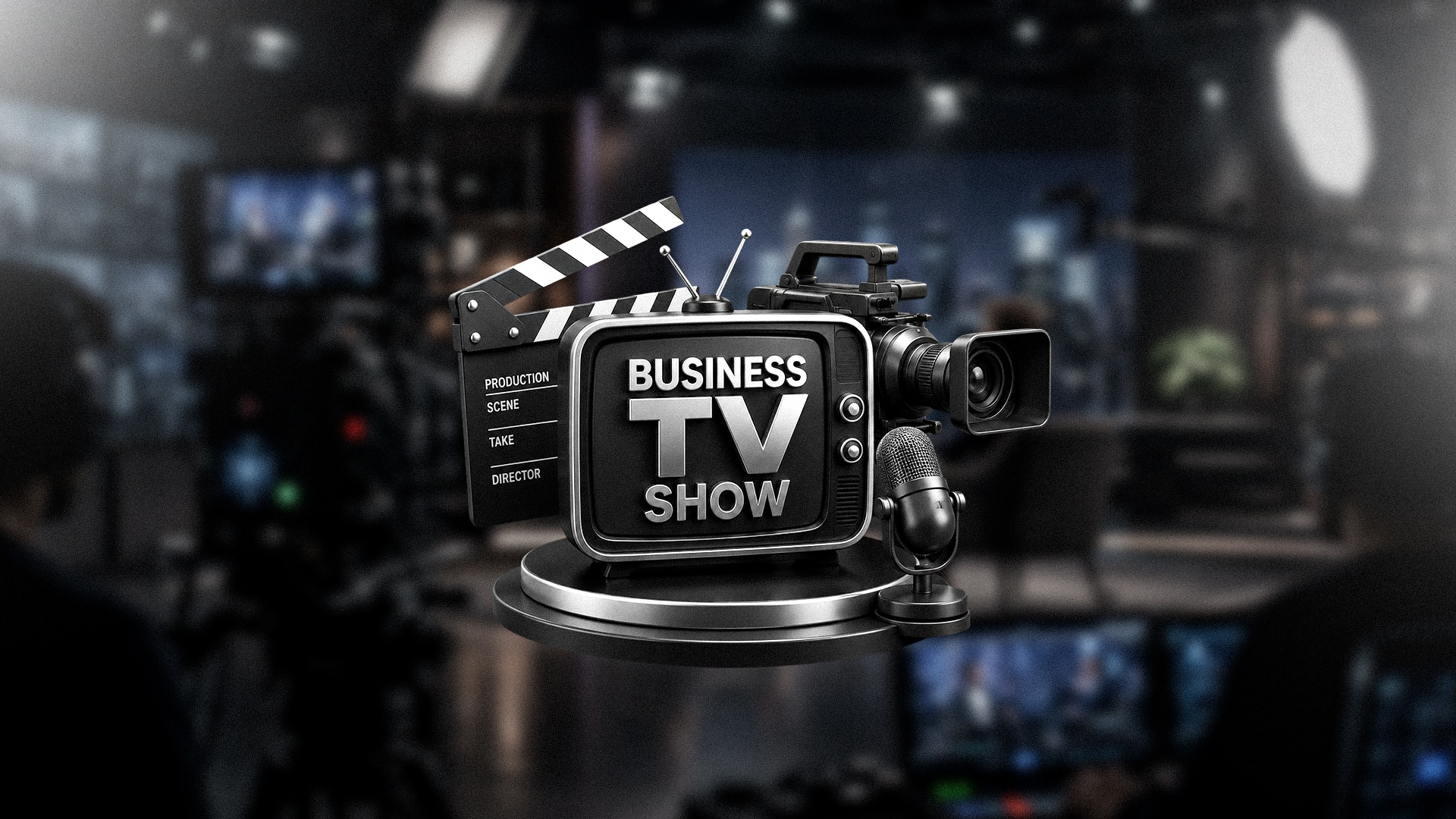 Business TV show production set